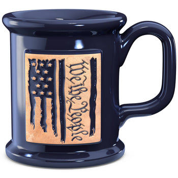 Ceramic Handmade Coffee Mug - Embossed We The People Flag