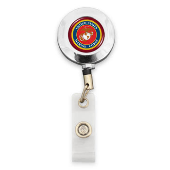 U.S. Marines Seal Round Badge Reel (Belt Clip)