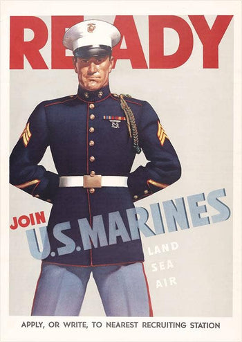 Postcard ML-75 Ready, Marine Corps Recruiting Poster