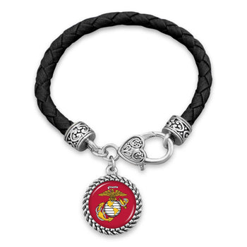 U.S. Marines Leather Bracelet